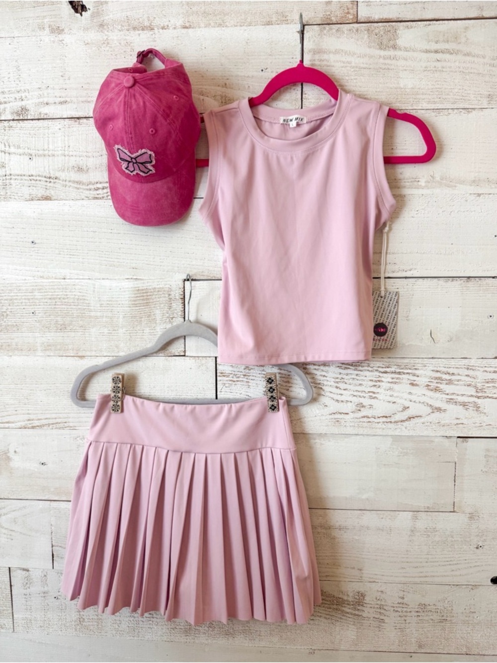 New Mix Pink Pleated Skort - Comfortable Athletic Style